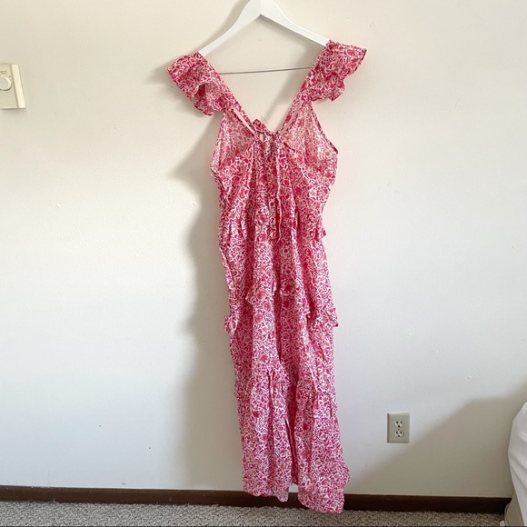 COPY - MISA Los Angeles // Morrison Floral Animal Print Ruffle Maxi Dress - Picture 10 of 10